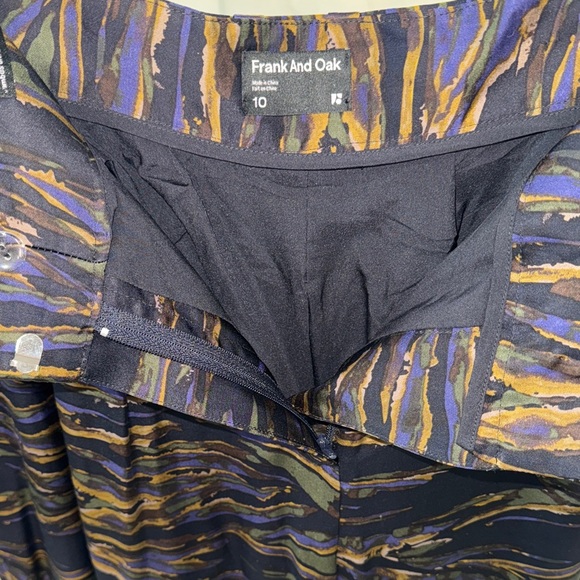 Frank & Oak Midnight Blue and Brown Wide Leg Trousers - Picture 2 of 8